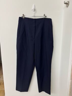 Zara Navy Blue Tailored High-Rise Trouser